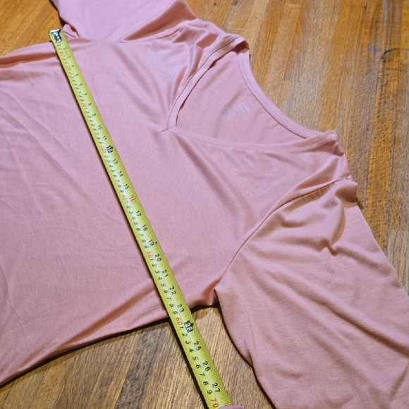 Jennifer‎ Lauren Plus XL Solid Blush Pink V-Neck 3/4 Sleeve Pullover Blouse - Picture 7 of 8